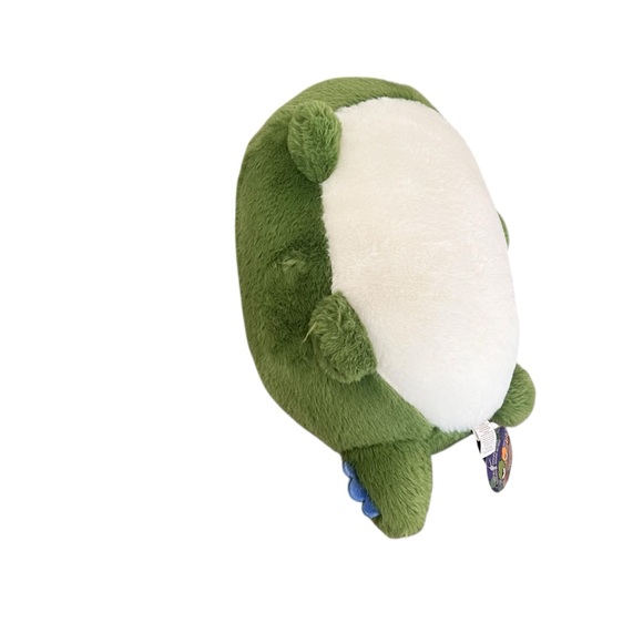 Takashoji Penguin in Green Stegosaurus Kigurumi Lying Down Plush - Picture 3 of 6